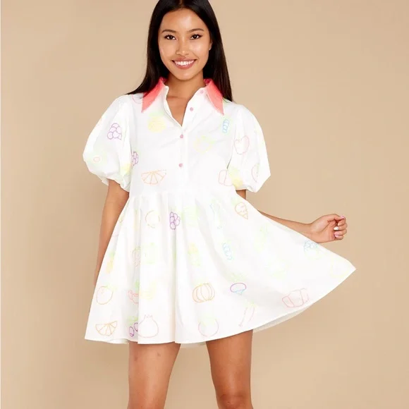 Queen of Sparkles Neon Fruit Dress Small - Picture 1 of 14